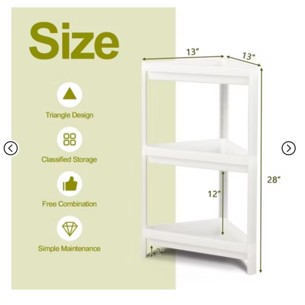 3 Tier Detachable Corner Shower/Storage Rack